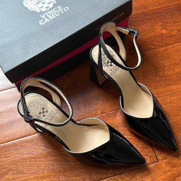 Vince Camuto • Black Slingback with Block Heels - Picture 2 of 8